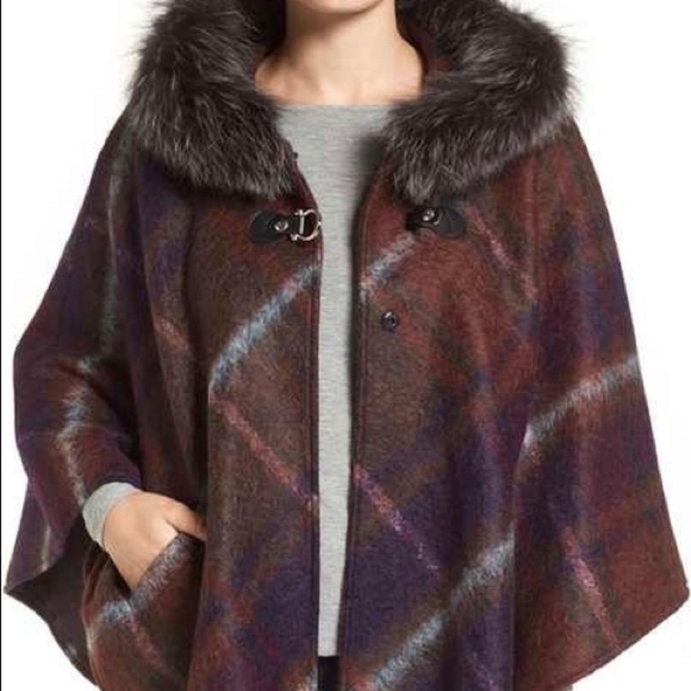 Fox Fur Hooded Cape - Real Fur!